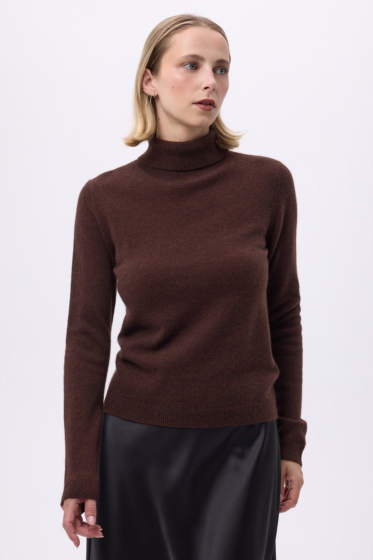 Jersey de cuello alto F Zoe - Marrón - Mujer