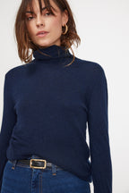 Pull Col Roule Zoe - Bleu Marine