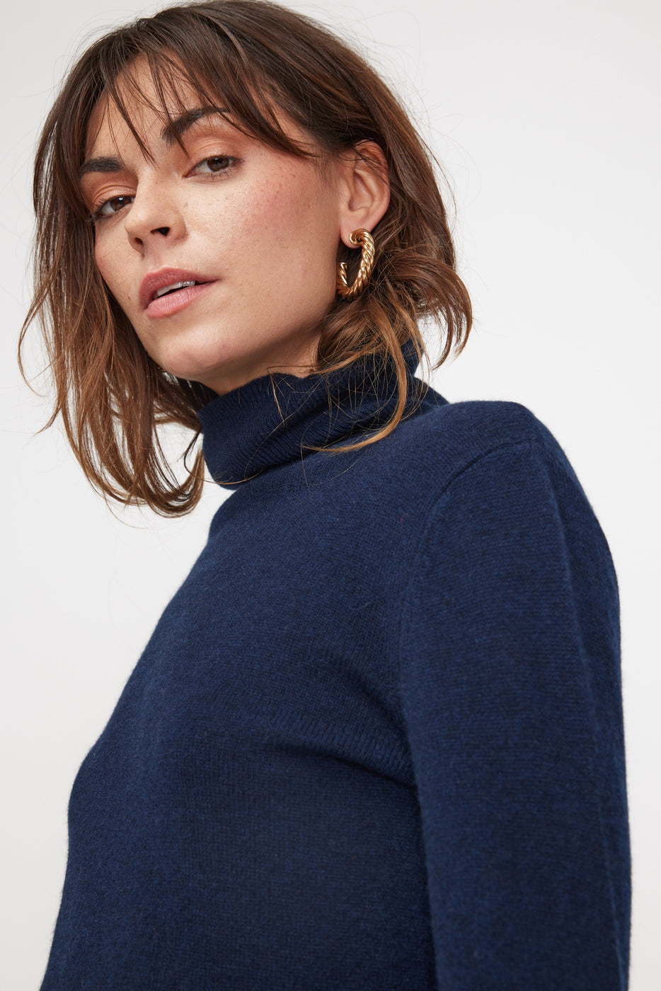 Pull Col Roule Zoe - Bleu Marine