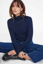 Pull Col Roule Zoe - Bleu Marine