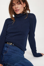 Pull Col Roule Zoe - Bleu Marine