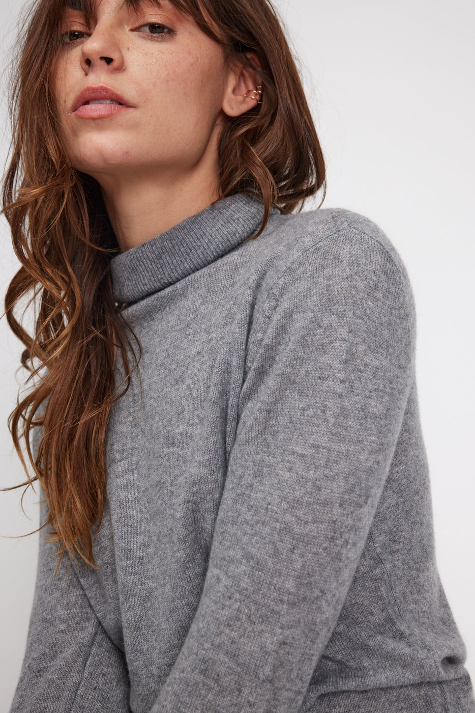 Pull Col Roule Zoe - Gris Fonce