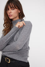 Pull Col Roule Zoe - Gris Fonce