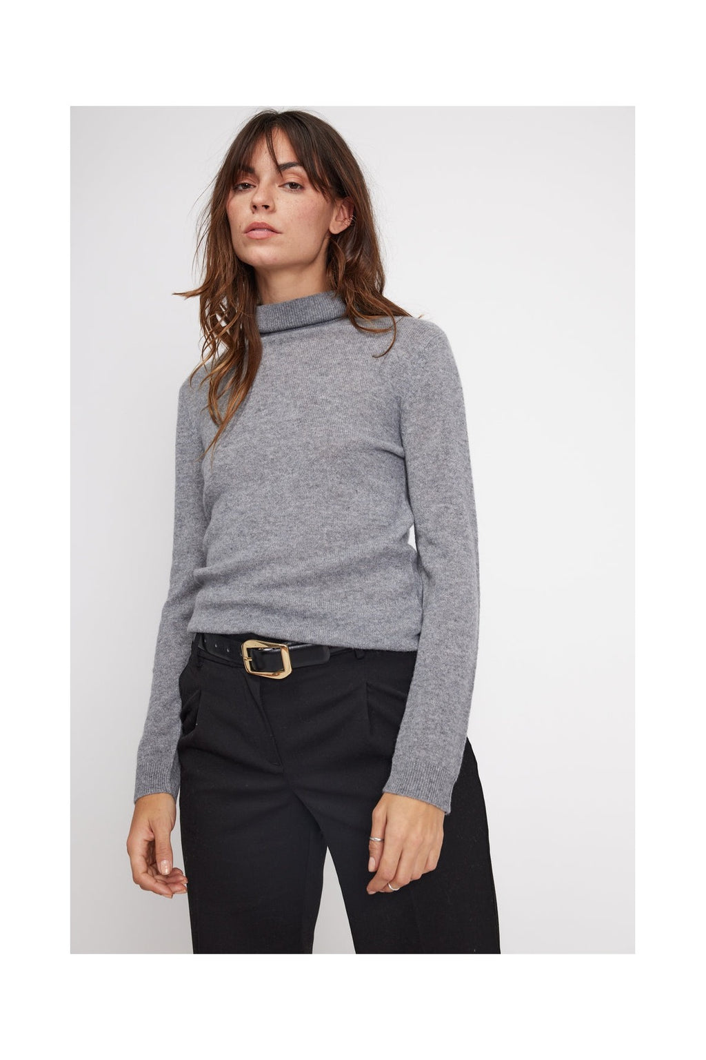 Pull Col Roule Zoe - Gris Fonce