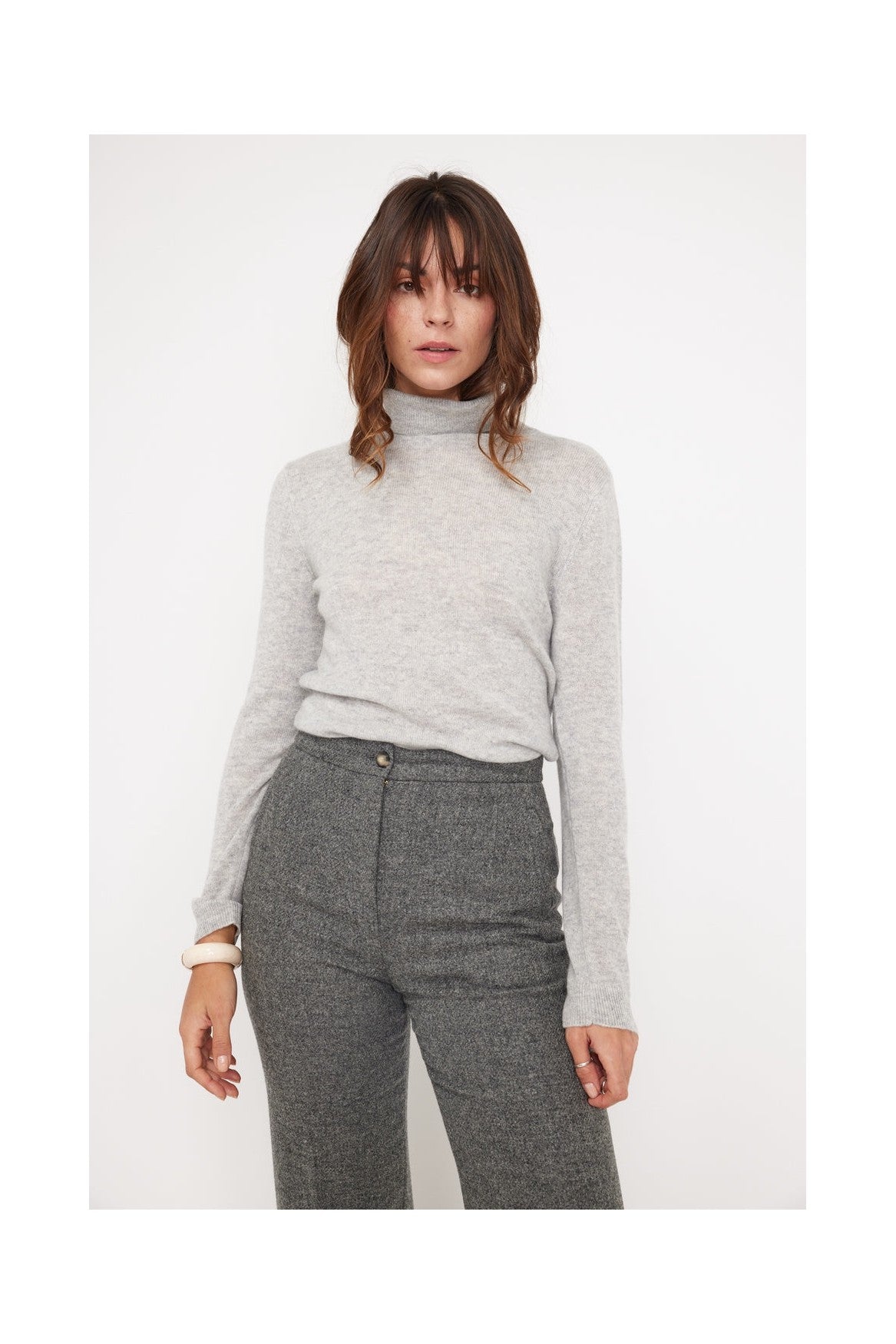 Roll Neck Jumper Zoe - Light Grey