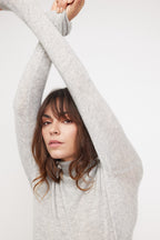 Pull Col Roule Zoe - Gris Clair