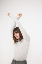 Pull Col Roule Zoe - Gris Clair