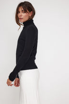 Zoe Roll-Neck Jumper - Black