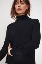 Zoe Roll-Neck Jumper - Black
