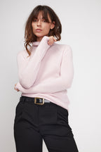 Rollkragenpullover Zoe – Perllachsrosa