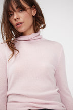Rollkragenpullover Zoe – Perllachsrosa