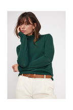 Pull Col Roule Zoe - Vert Bouteille