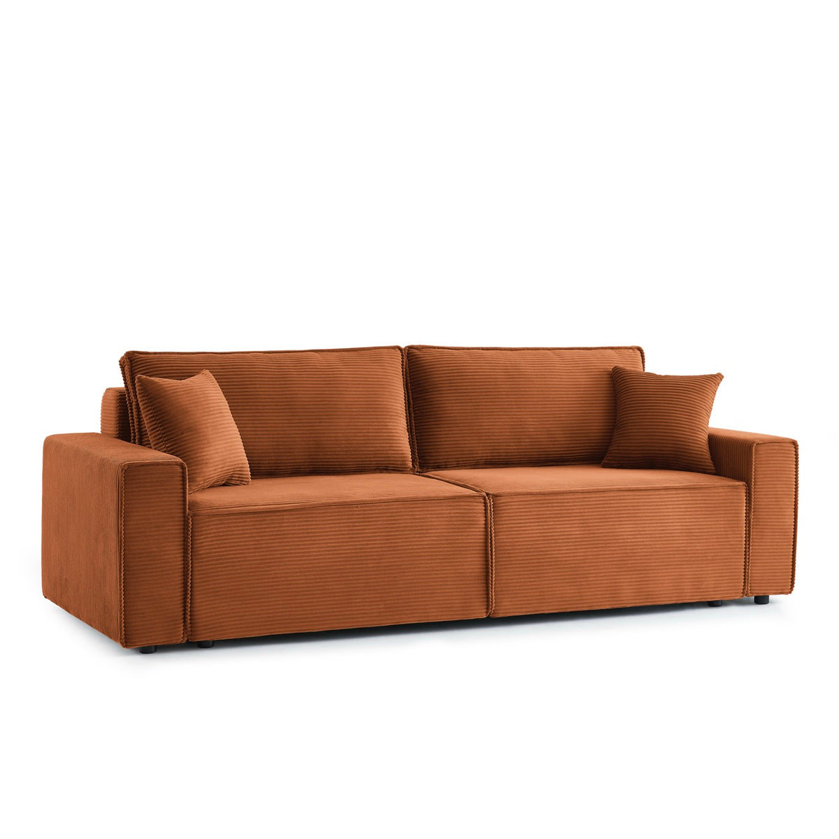 Zola - Gerades 3-Sitzer-Schlafsofa - Cord Terracotta