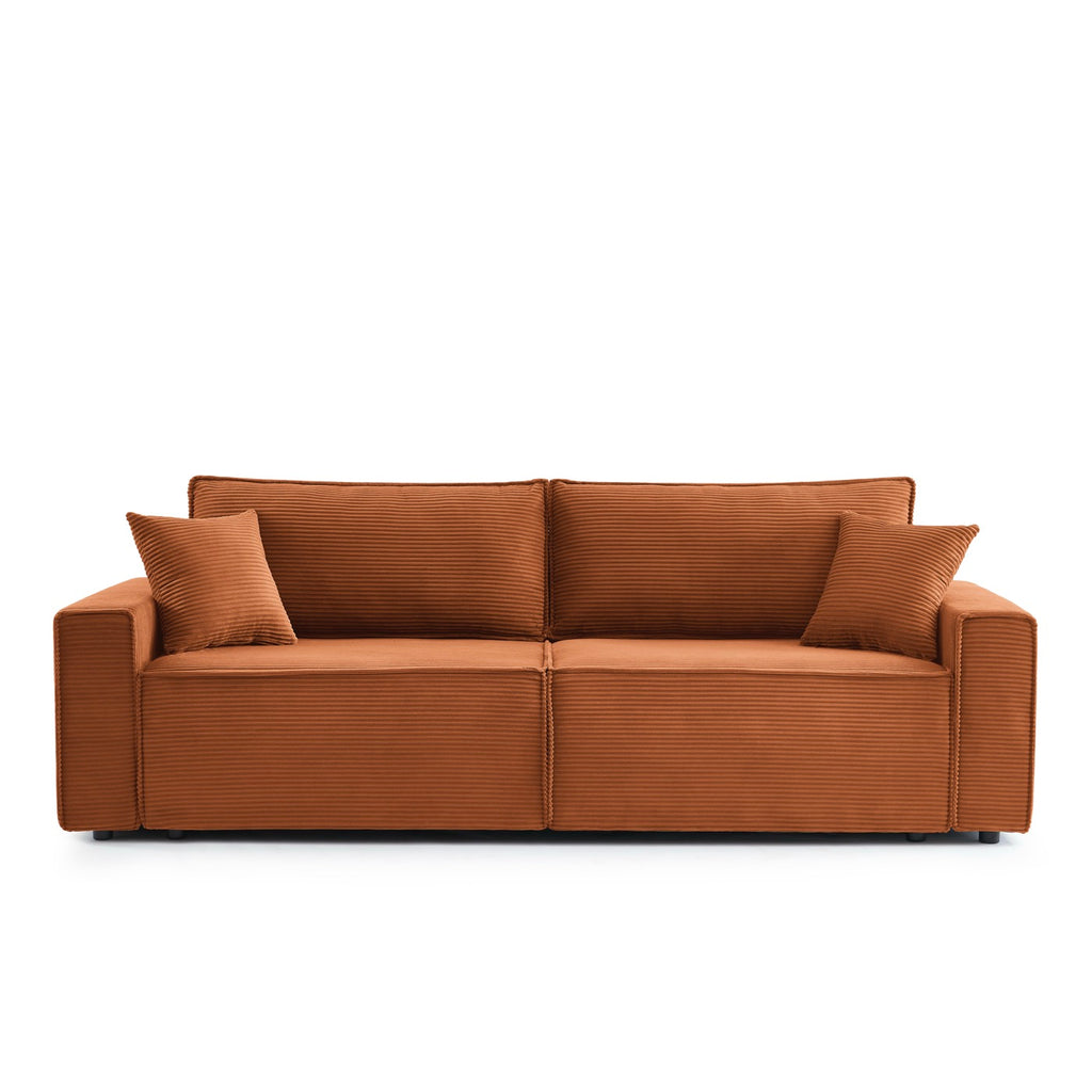 Zola - Gerades 3-Sitzer-Schlafsofa - Cord Terracotta