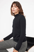Zuella Funnel Neck Jumper - Black