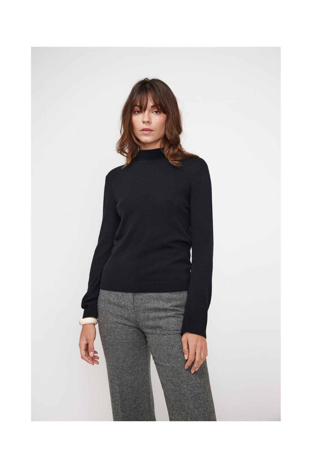 Zuella Funnel Neck Jumper - Black
