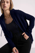 Zuma Zip-Up Hooded Sweatshirt - Navy Blue