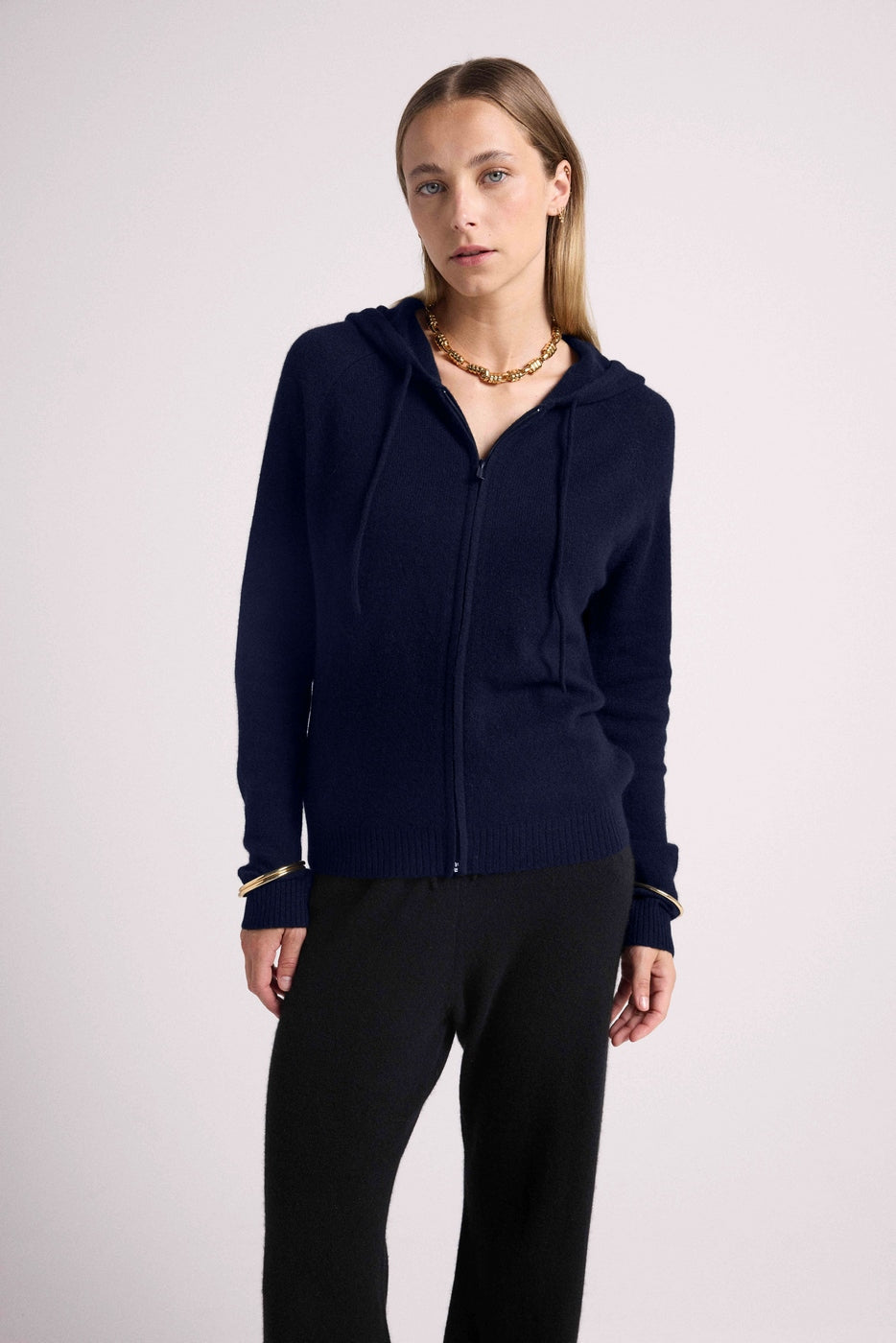 Zuma Zip-Up Hooded Sweatshirt - Navy Blue