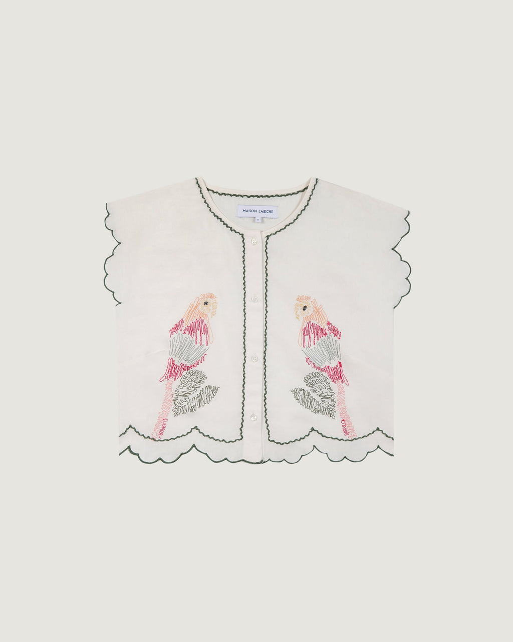 Chemise Parrots "Linen And Cotton" Bessin