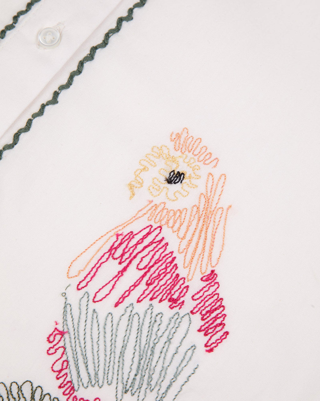 Chemise Parrots "Linen And Cotton" Bessin