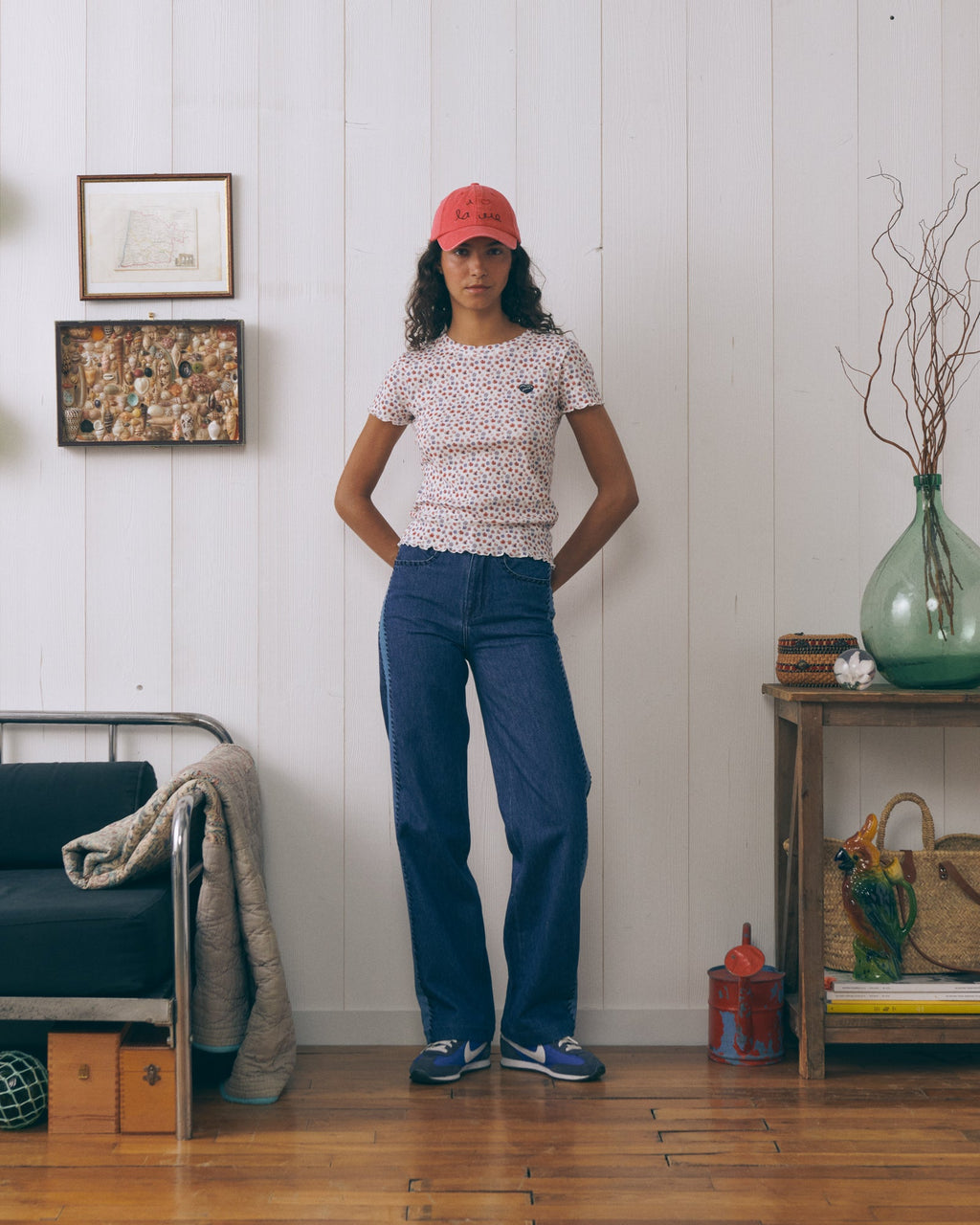 Ribbed "Patch Coeur" Folies T-Shirt