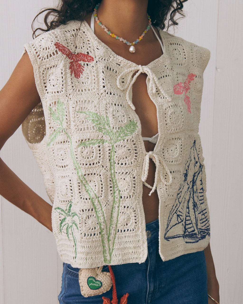 Veste Sans Manches "Palmiers" Piver