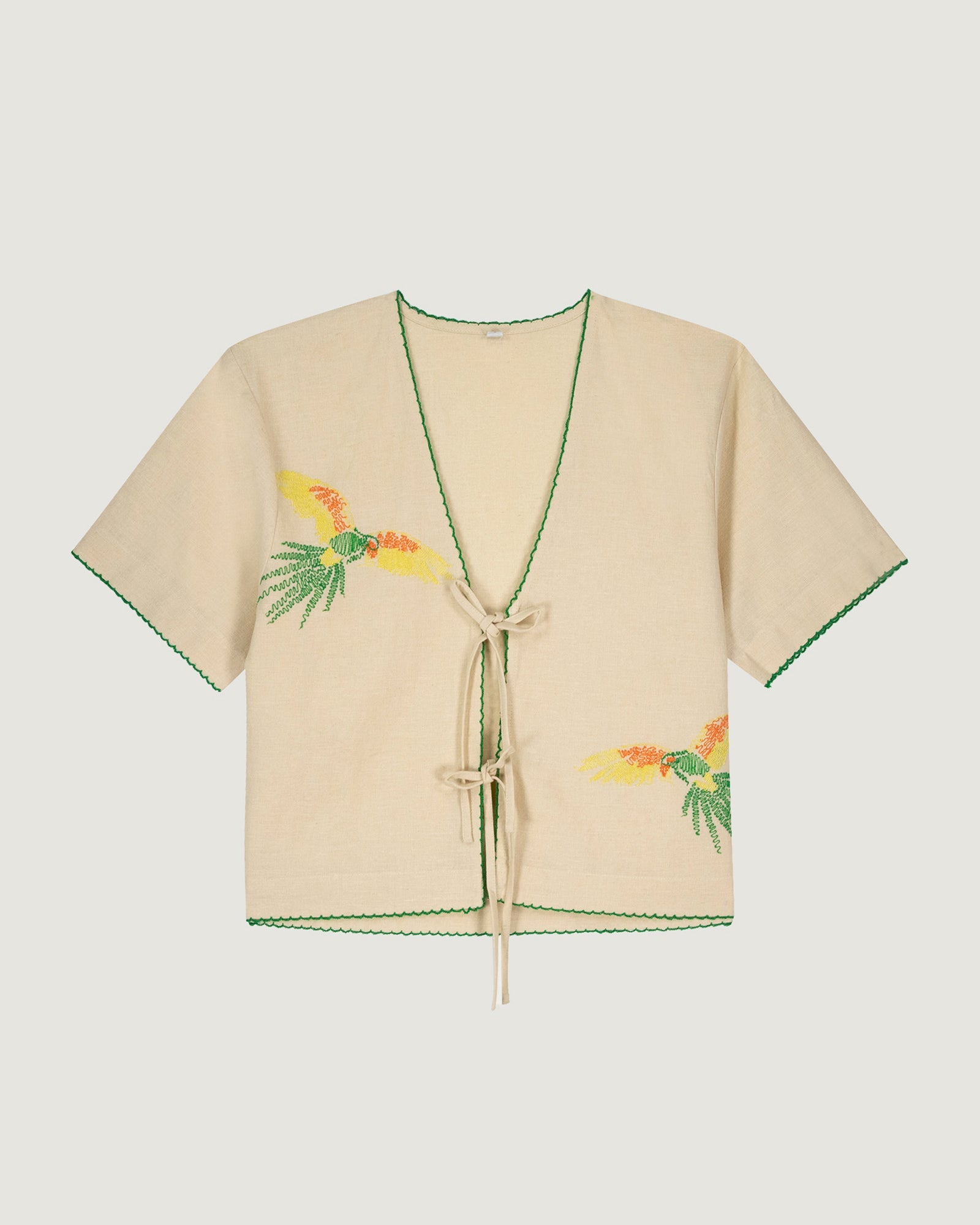 Chemise Parrots "Linen And Cotton" Veneur