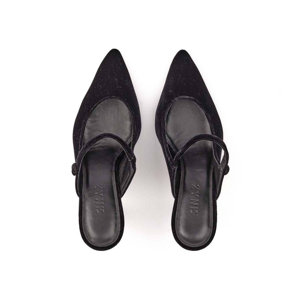 Mules Mary Jane Terciopelo 75