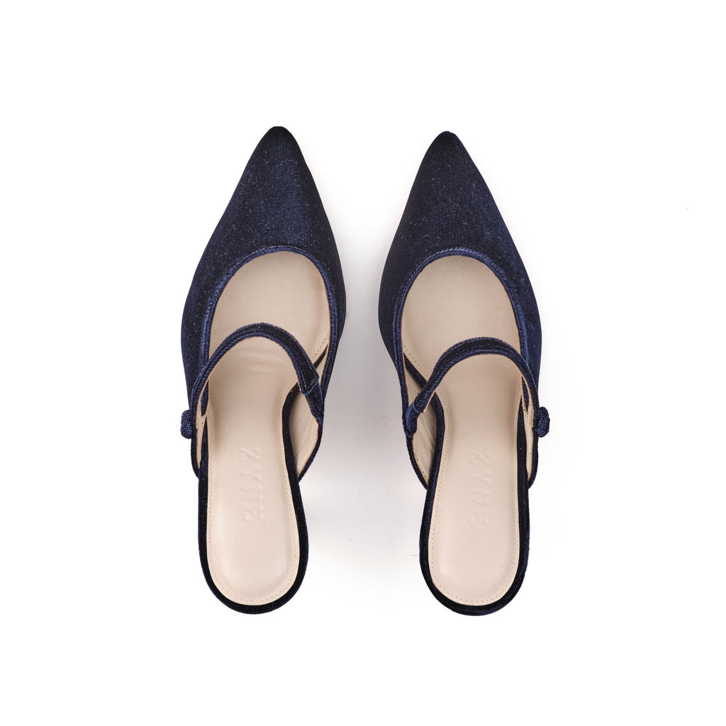 Mules Mary Jane Velvet 75
