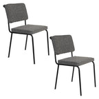 Buddy - Lot De 2 Chaises De Salle À Manger - Tissu - Noir