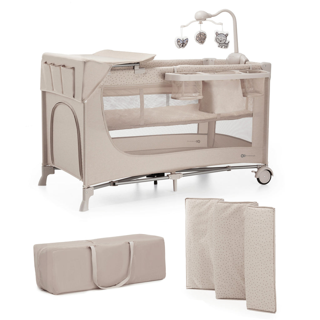 Lettino Da Viaggio 3In1 Joy 2 Con Accessori Beige