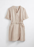 Pa Polina Dress In Beige Linen