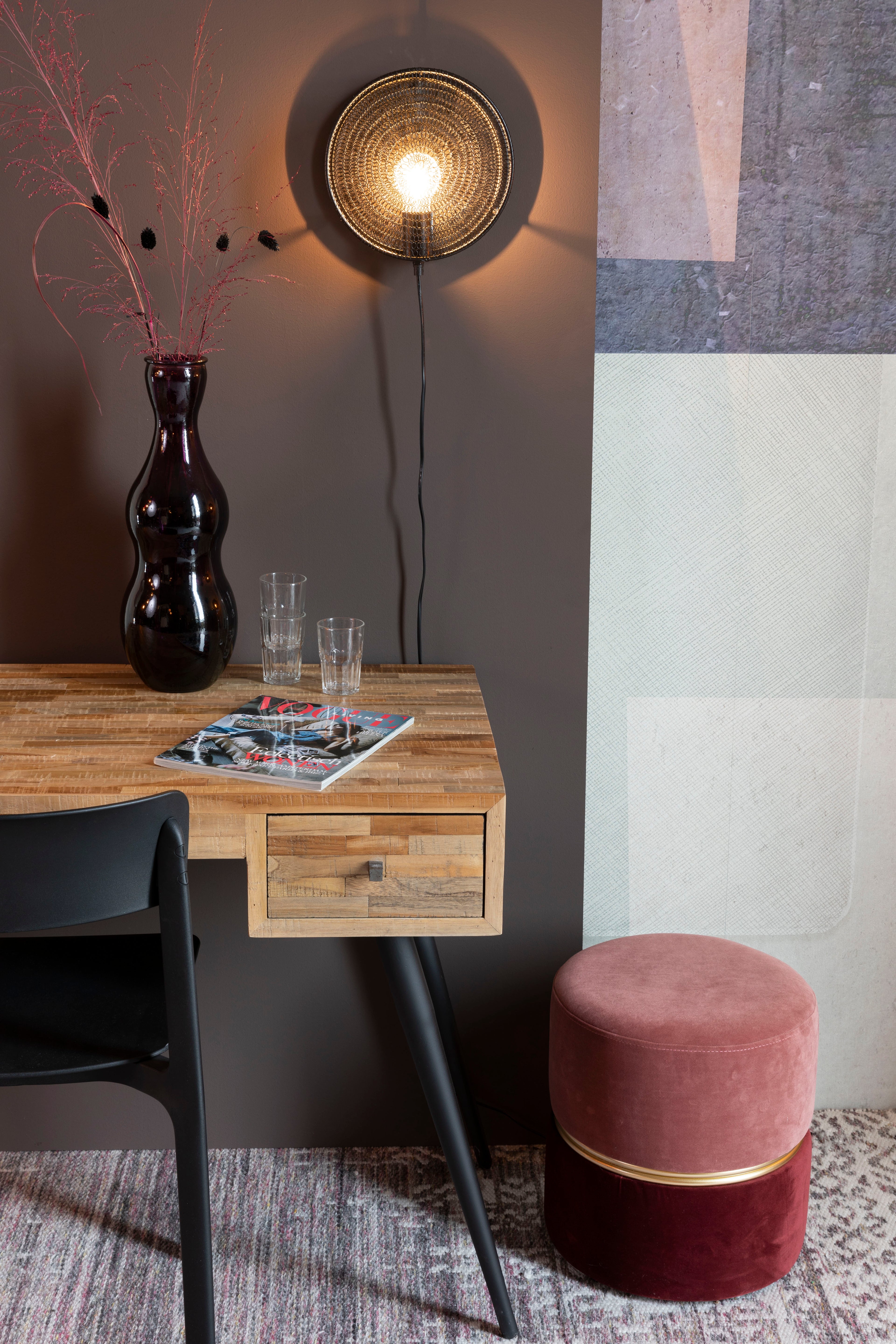 Lea - Aplique de Pared - Metal - Negro