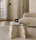 Coffee Table Butterfly - Travertine / Transparent