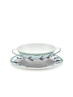 Midnight Flowers - Set di 2 tazze da consommè + piattini - Porcellana Bone China - Blossom Milk