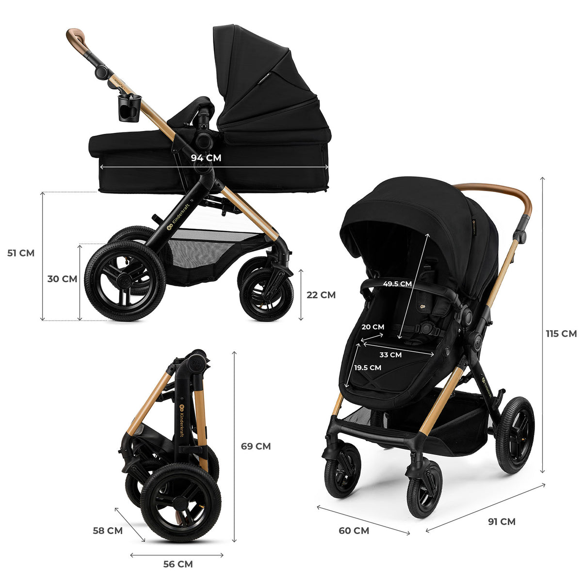 Cochecito Trío Moov 2 XL Negro