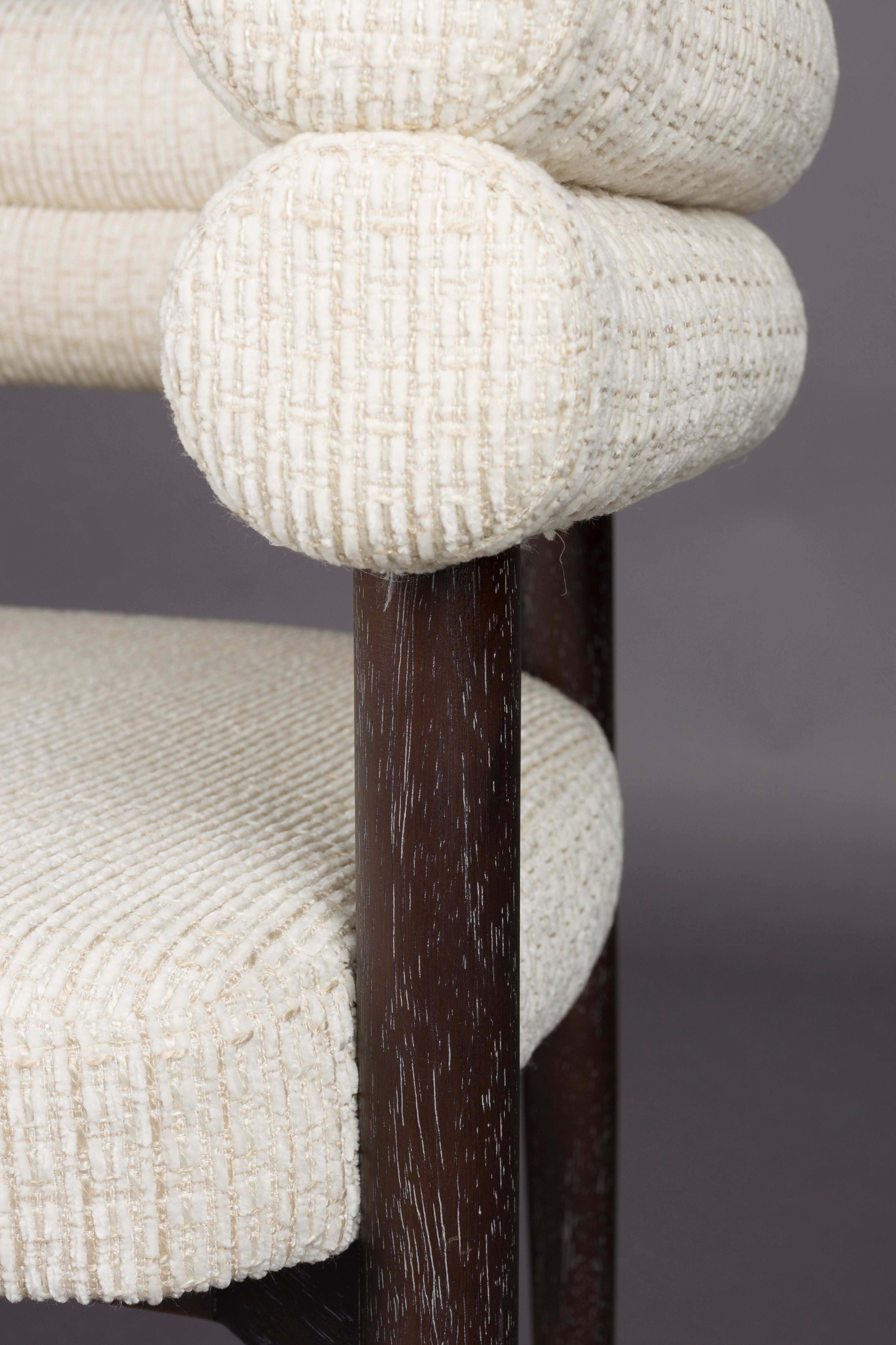 Sela - Dining Chair - Fabric - White/Off-White