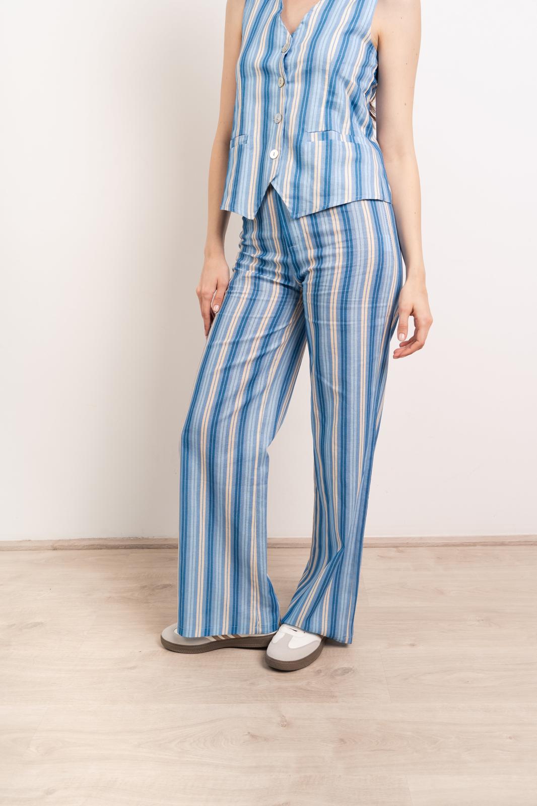 Ana Linen Trousers Blue