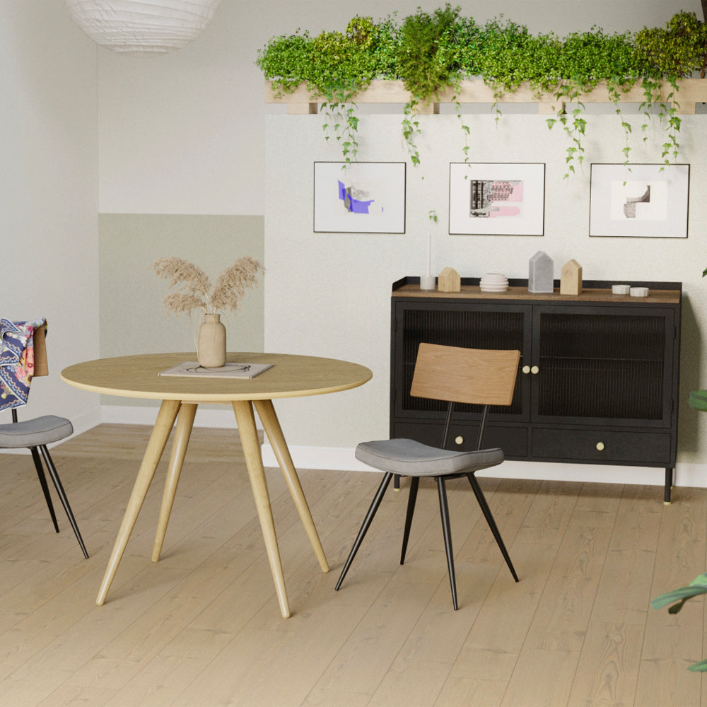 Liwa - Table Ronde 4 Personnes En Bois Clair Naturel