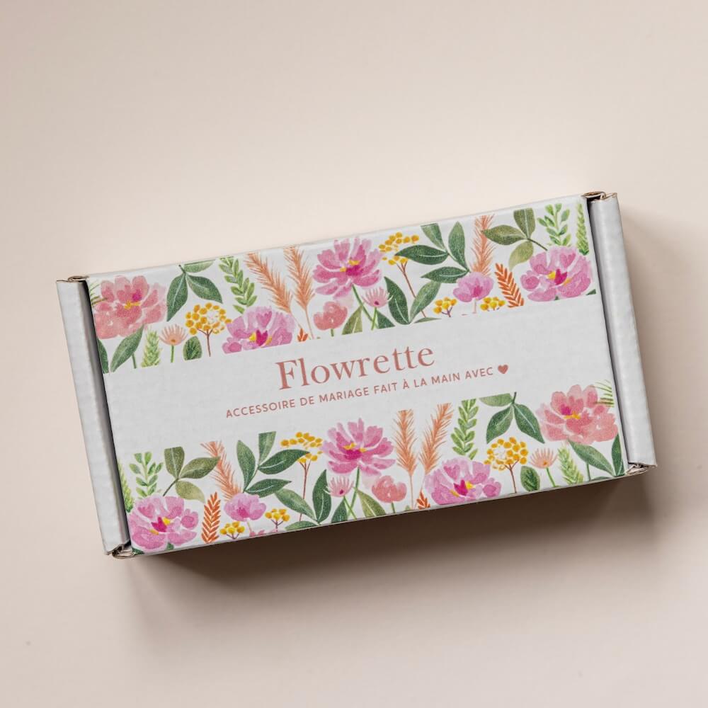 Peigne Fleurs En Papier Blanc Et Vert