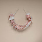 Serre Tête En Papier Blanc Et Rose L