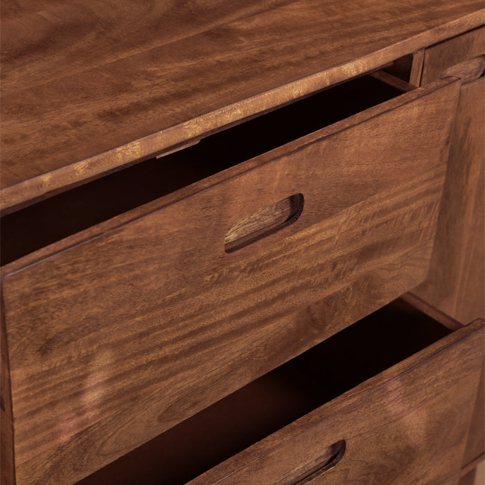 Colombo - Aparador De Madera Maciza 3 Puertas 3 Cajones Y Detalles Dorados