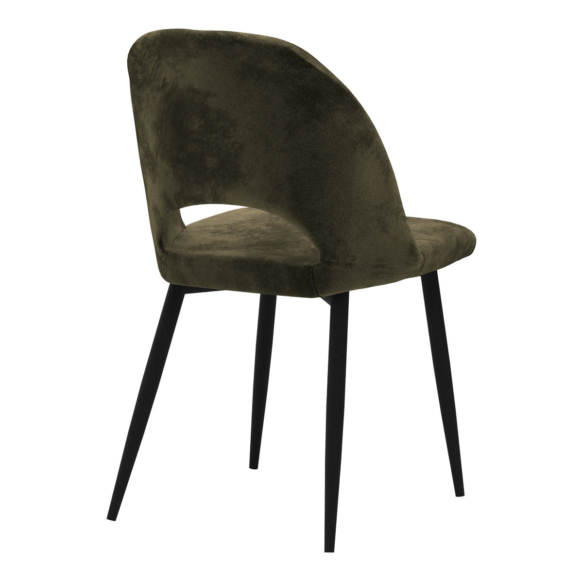 Pénélope - Lot De 2 Chaises En Velours Vert Et Pieds En Métal Noir