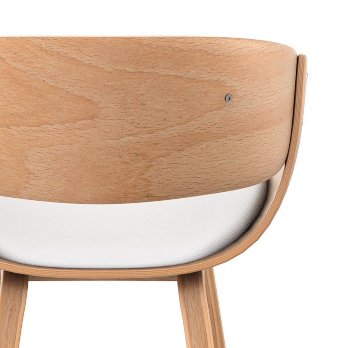 Adelmar - Chair In Light Wood And White Pu