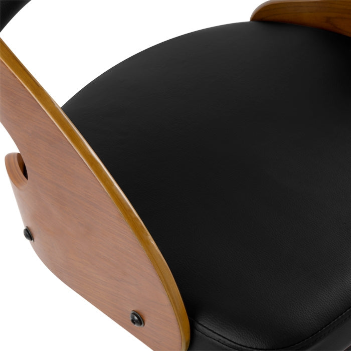 Louis - Adjustable Black Synthetic Leather Bar Chair