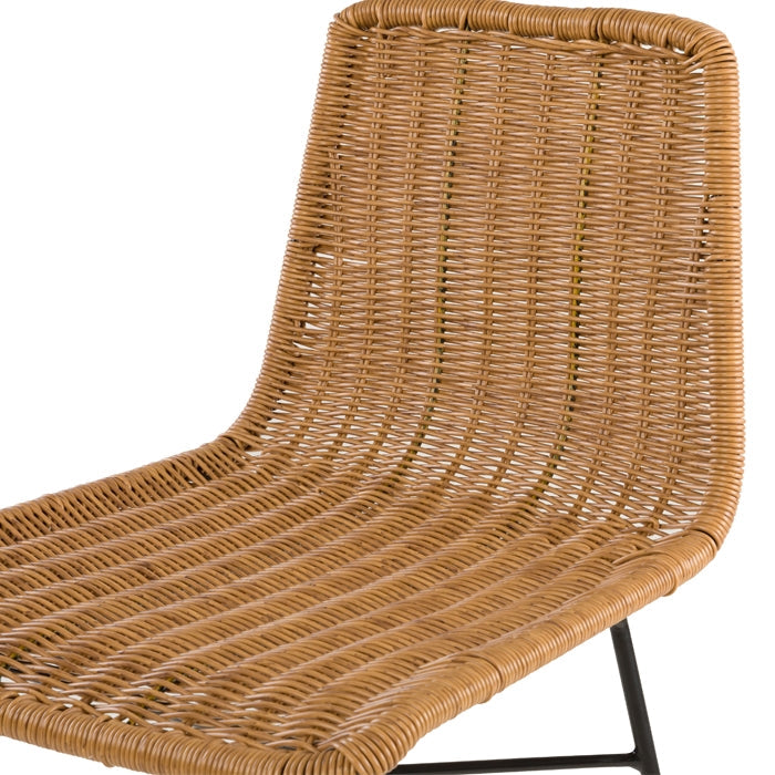 Mandya - Lot De 2 Chaises De Bar Mi-Hauteur En Résine Tressée Marron