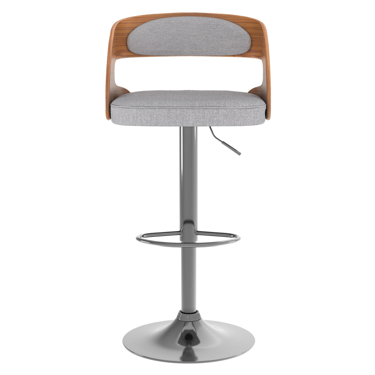 Louis - Chaise De Bar Réglable En Tissu Gris Clair