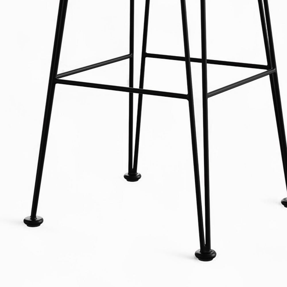 Jigani - Lot De 2 Chaises De Bar En Résine Tressée Marron