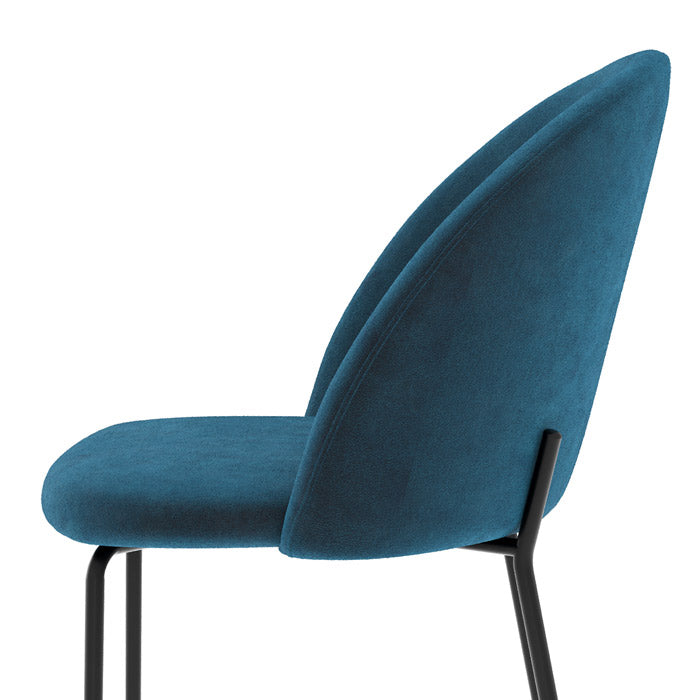 Karl - Juego de 2 sillas de terciopelo azul oscuro