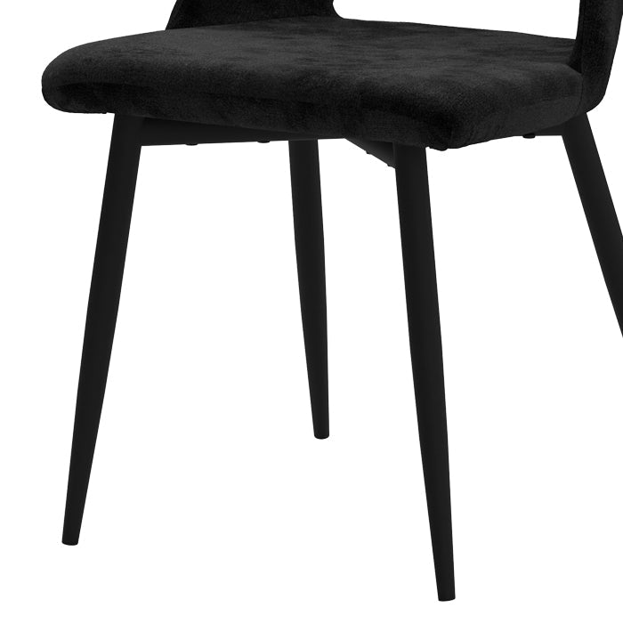 Pénélope - Lot De 2 Chaises Noires En Velours Et Pieds En Métal